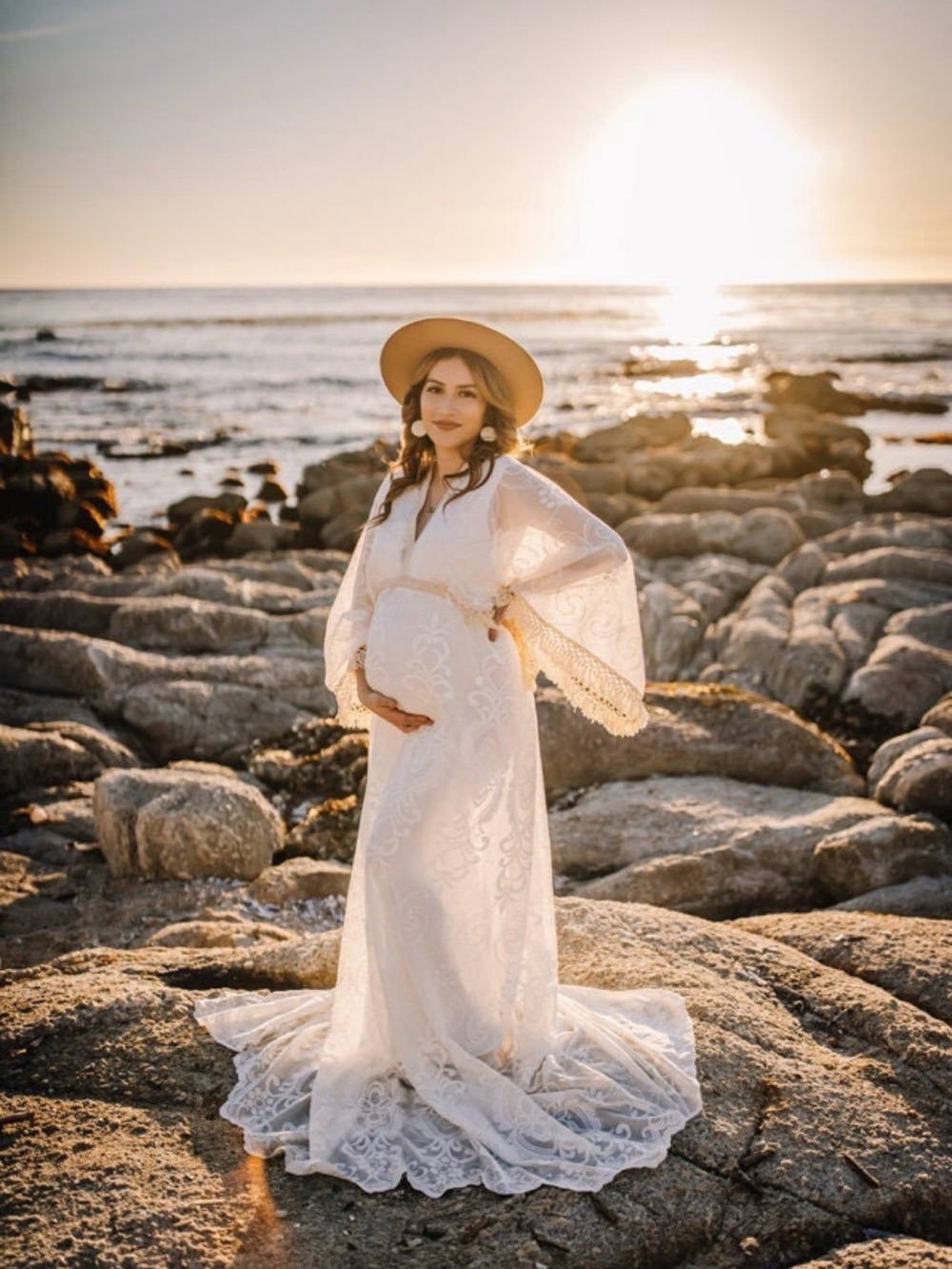 Ivory Lace Maternity Dress